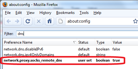 Firefox - about:config